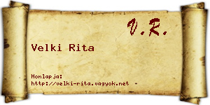 Velki Rita névjegykártya